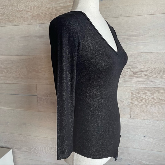 BODYSUIT Sparkly Black Leotard stretch size S - M TEZENIS Italy - Picture 5 of 12